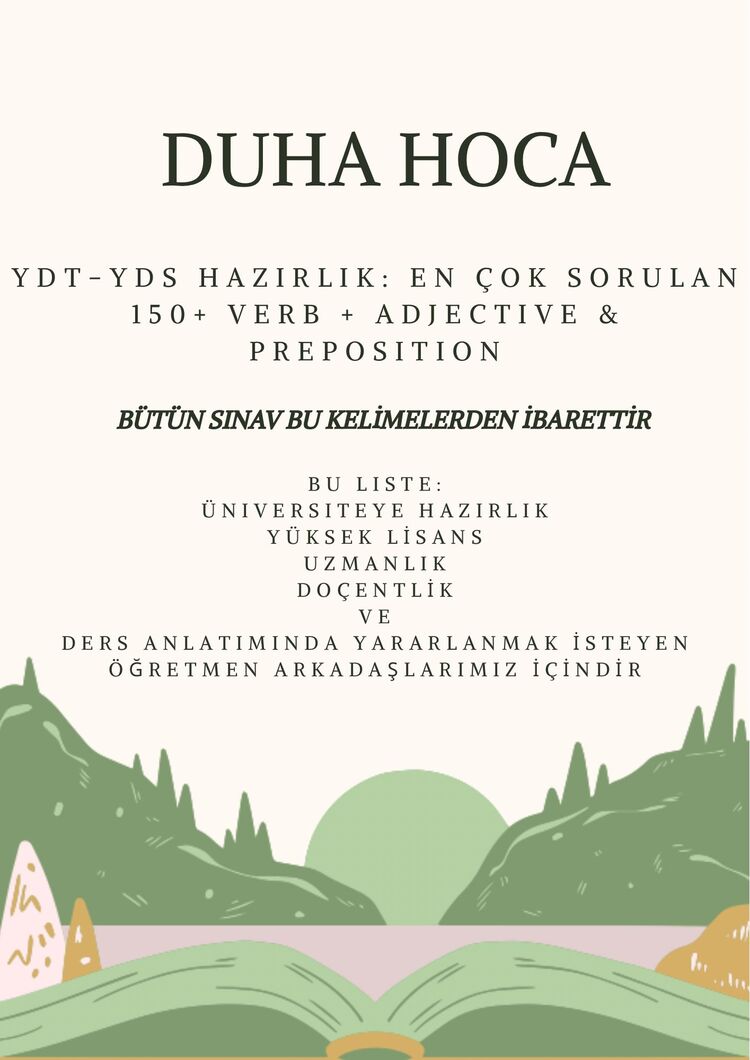 YDT-YDS-YÖKDİL SINAVINDA EN ÇOK ÇIKAN (VERB&ADJECTIVES + PREPOSITION) LİSTESİ