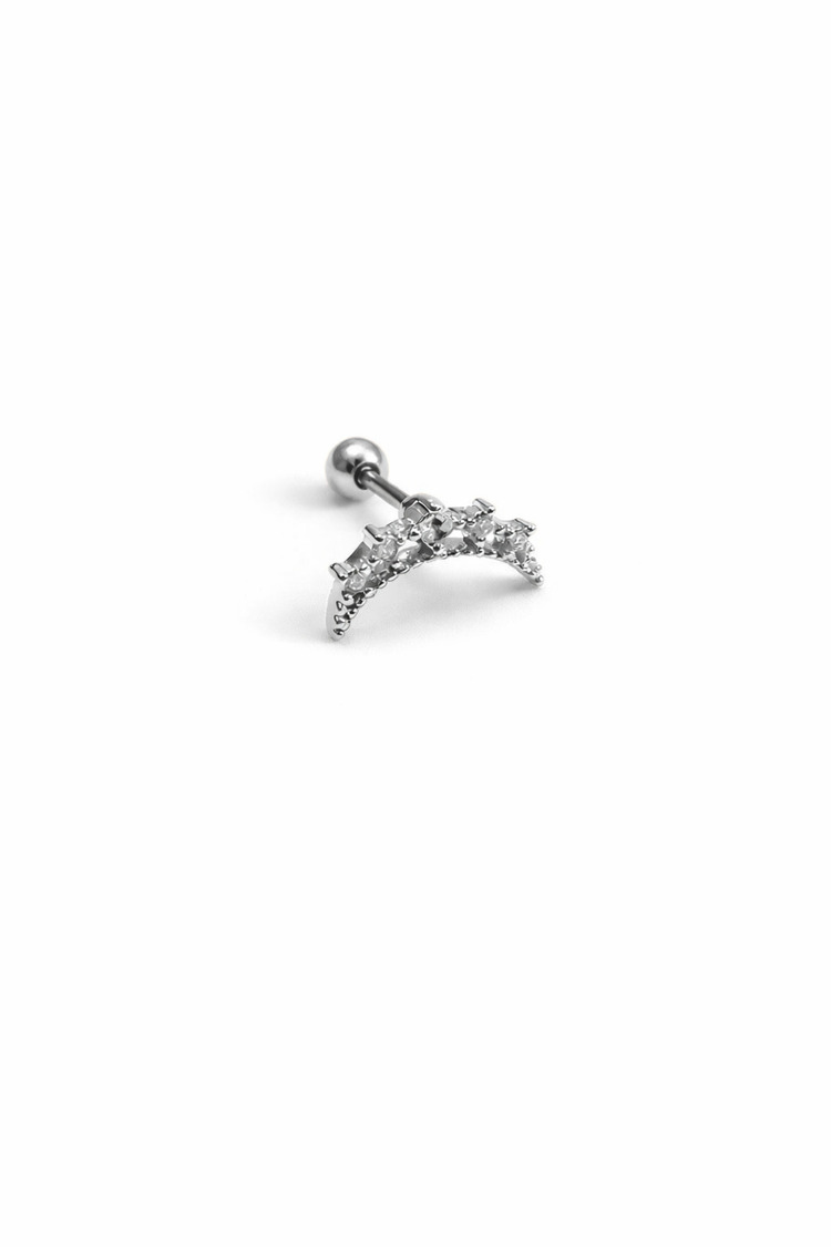 Çelik Taşlı Ay Piercing