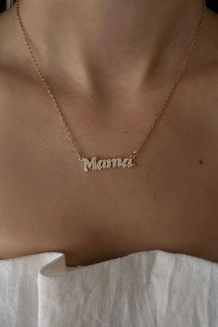 Çelik Mama Yazılı Kolye