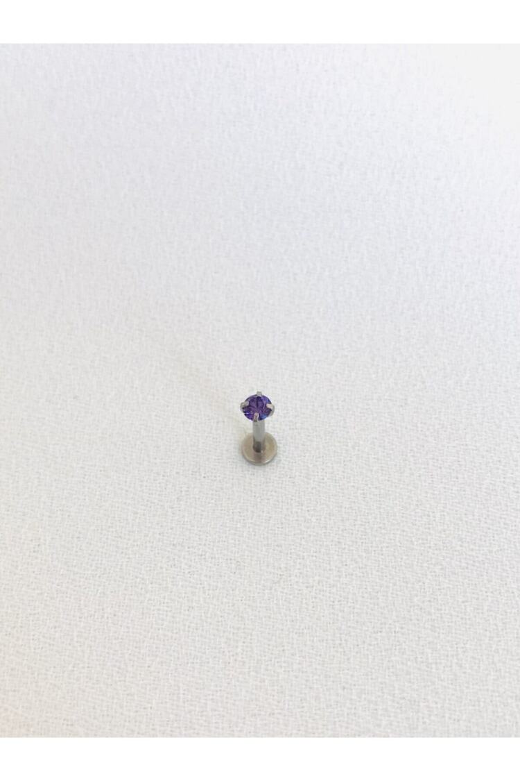 Kadın Cerrahi Çelik Silver Tek Taşlı Tragus Piercing Kıkırdak 6 mm
