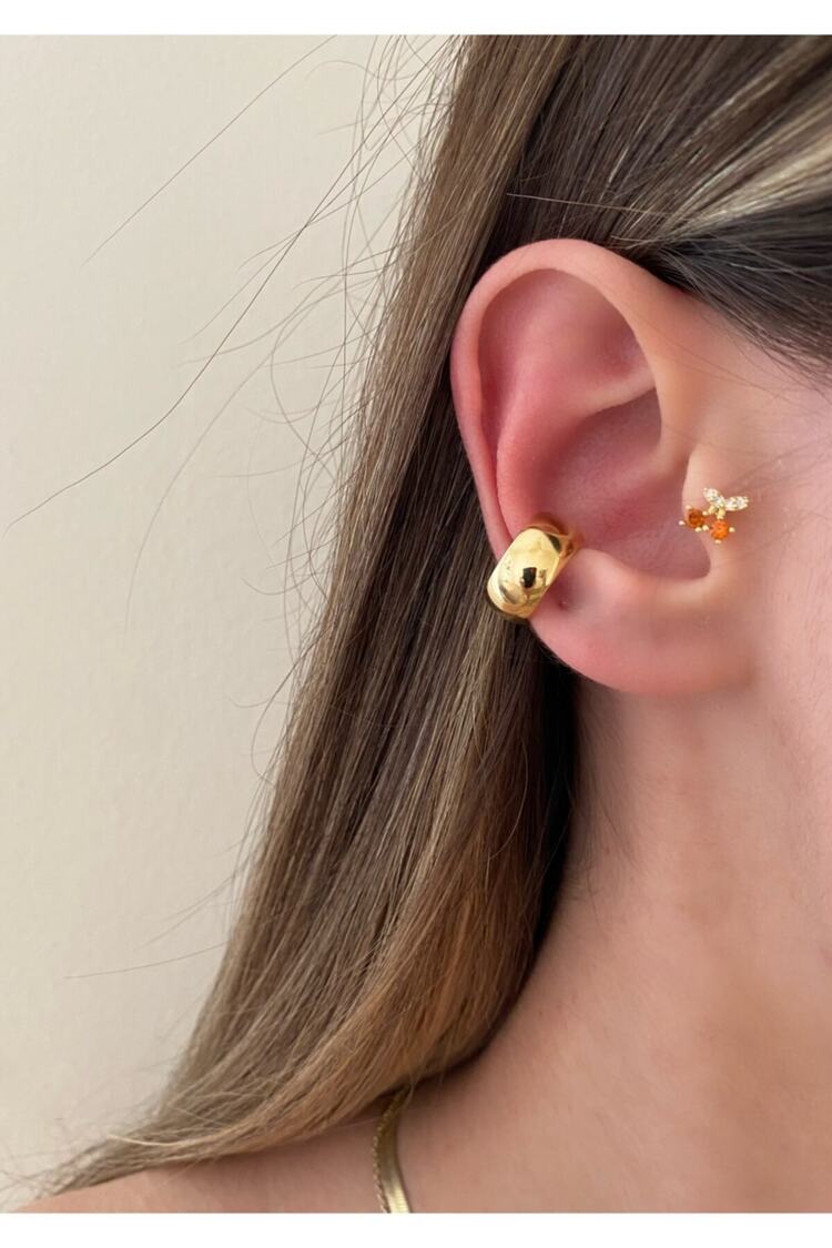Kadın Gold Renkli Kalın Halkalı Earcuff
