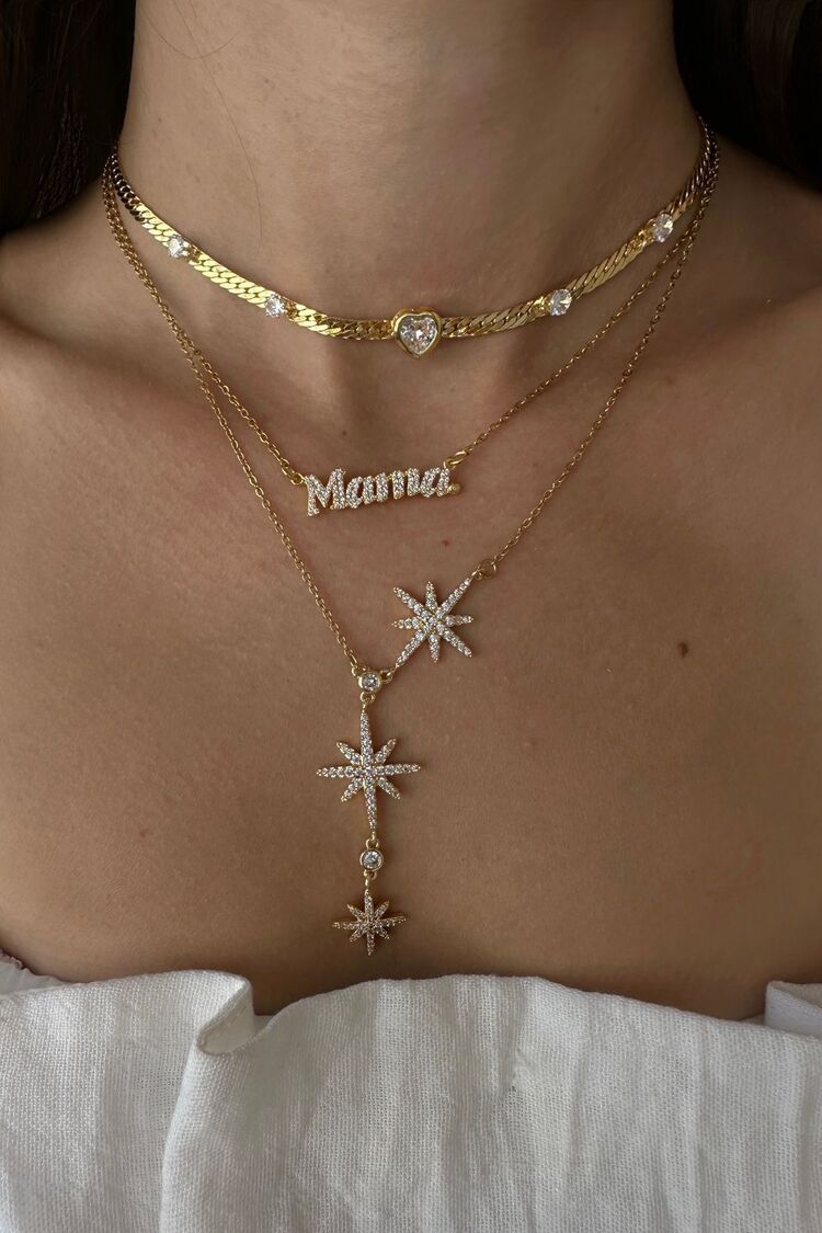 Çelik Mama Yazılı Kolye