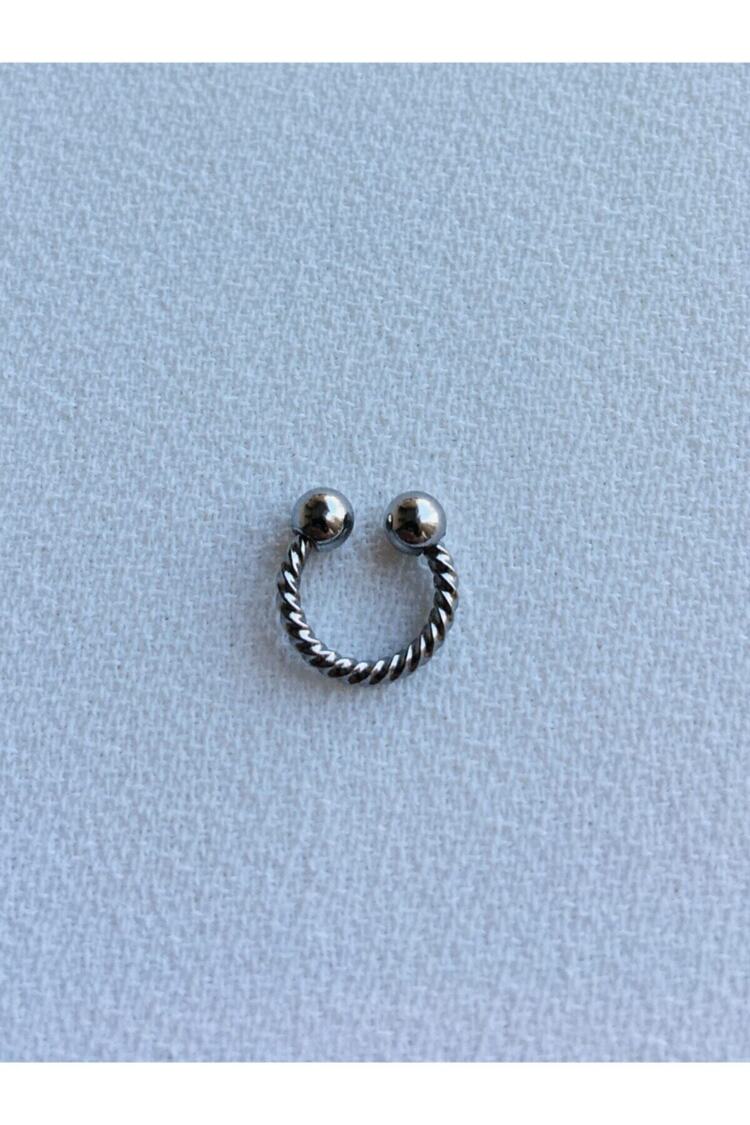 Cerrahi Çelik Kadın Silver Rengi Yarım Halka Hediyelik Tragus Kıkırdak Piercing