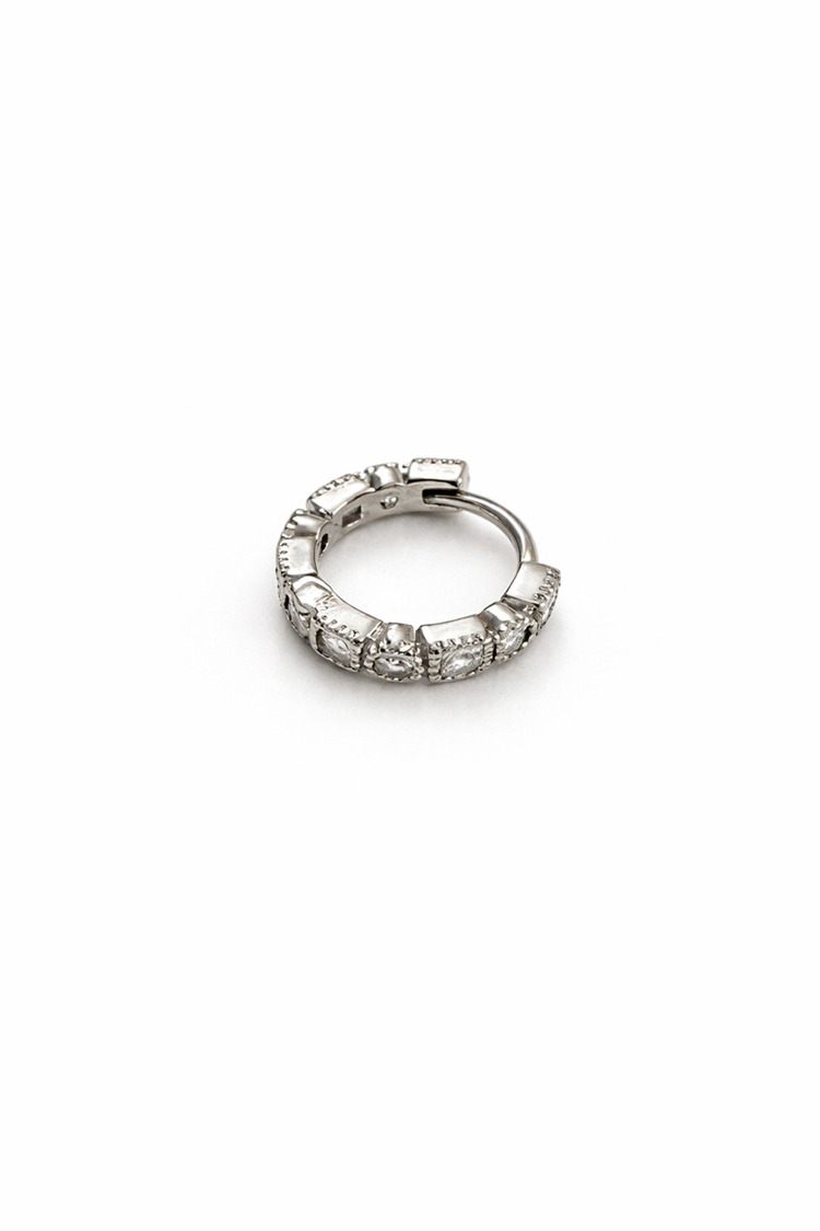Çelik Taşlı Halka Piercing
