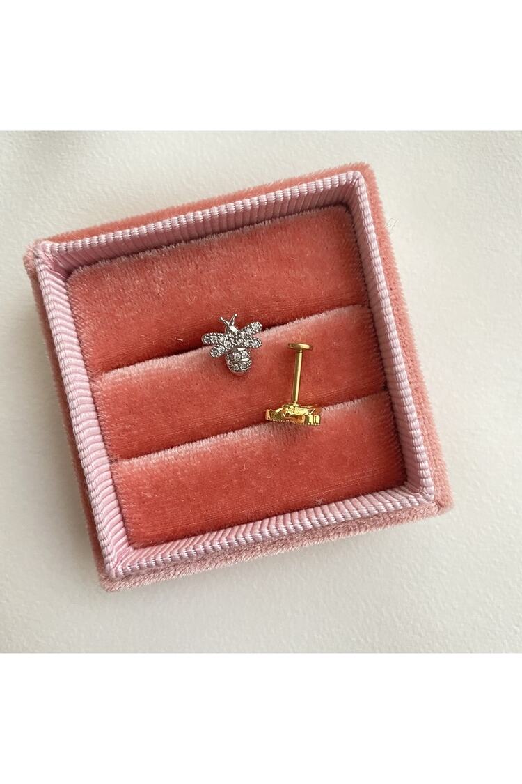 Kadın Silver Rengi Arı Tragus Kıkırdak Piercing