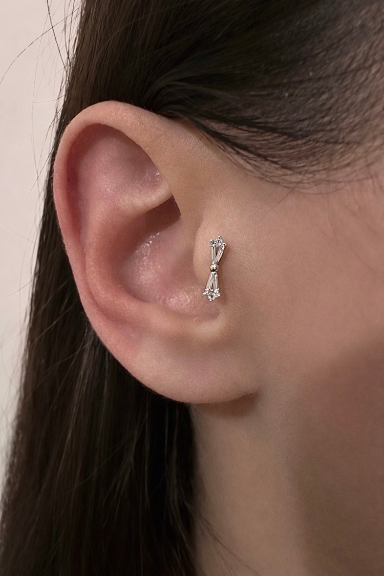 Çelik Taşlı Çubuk Piercing