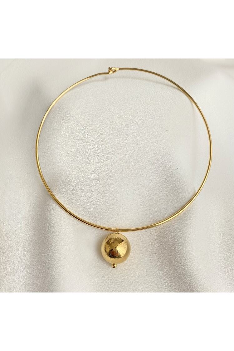 Devin Top Detaylı Ring Choker Kolye