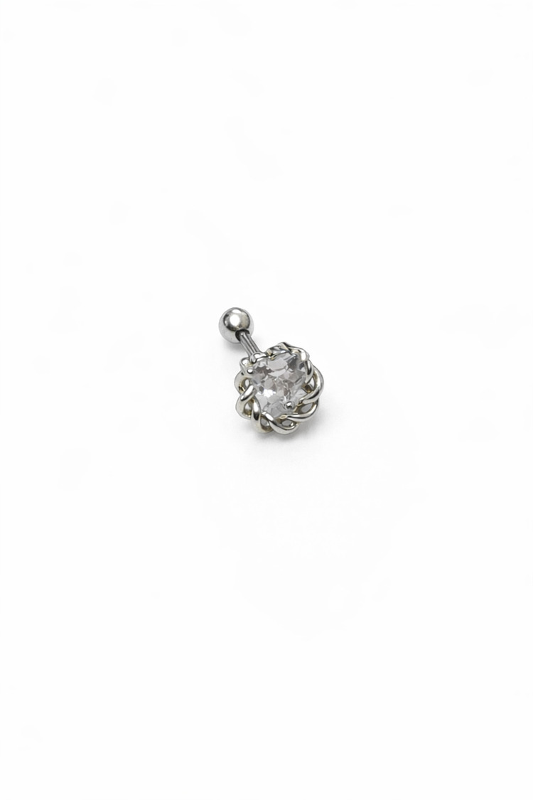 Çelik Halka İçinde Kalp Piercing