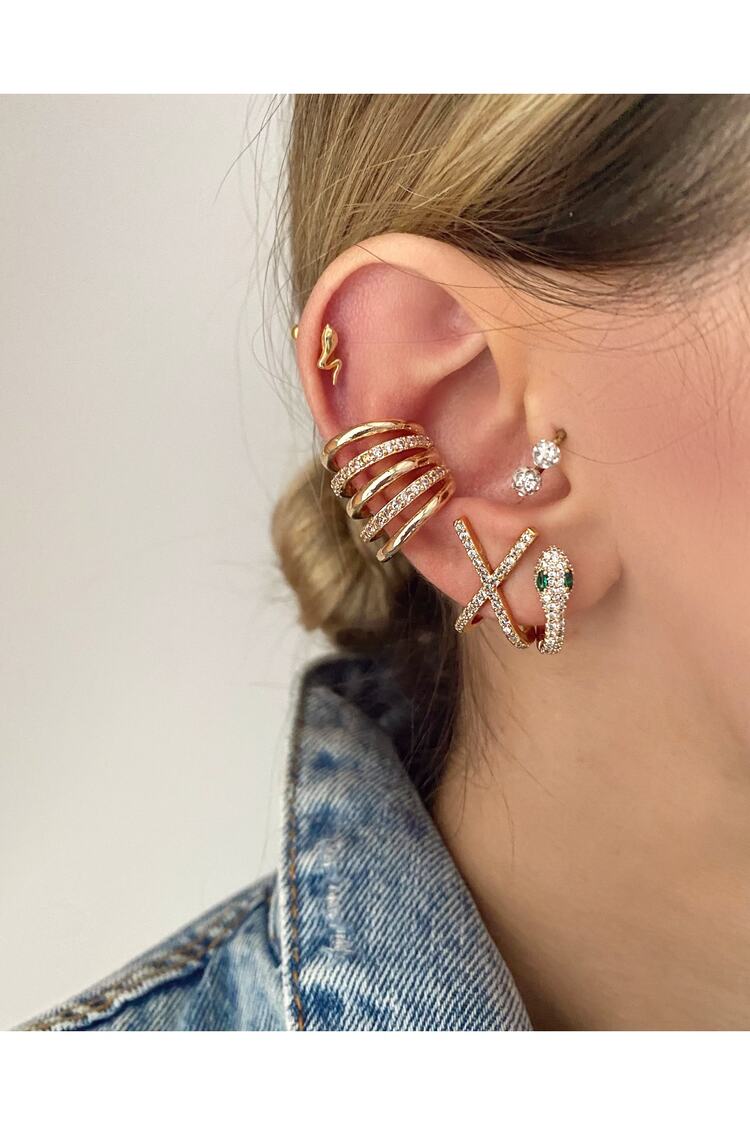 Kadın Kalın Boğumlu Earcuff Kıkırdak Küpe