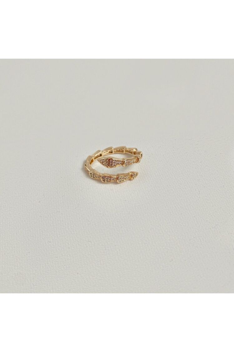 Kadın Gold Renkli Taşlı Yılan Yüzük