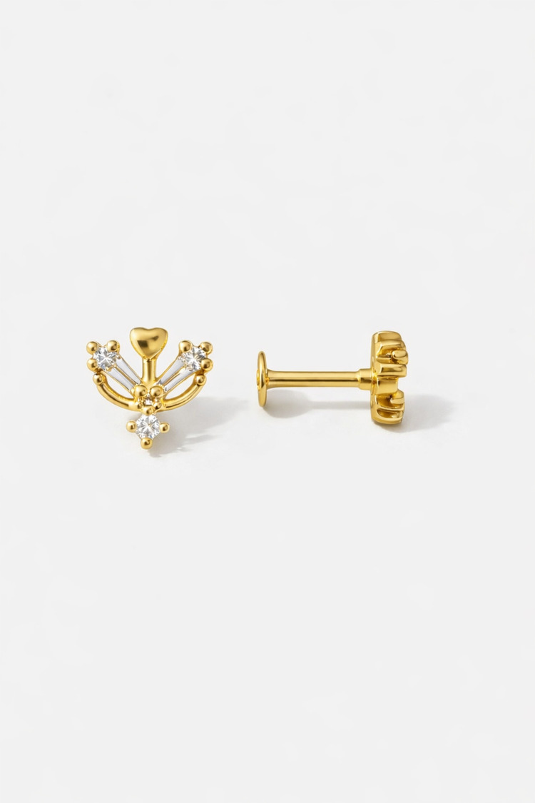 Çelik Tektaş Kalp Piercing