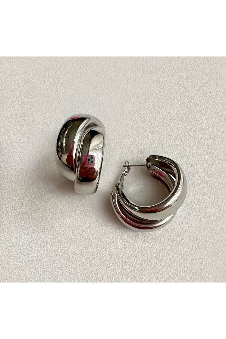Çapraz Büyük Halka Model 2'li Küpe