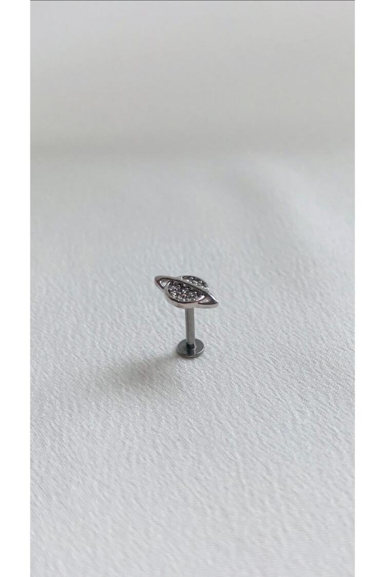 Cerrahi Çelik Kadın Silver Rengi Gezegen Tragus Kıkırdak Piercing 6mm