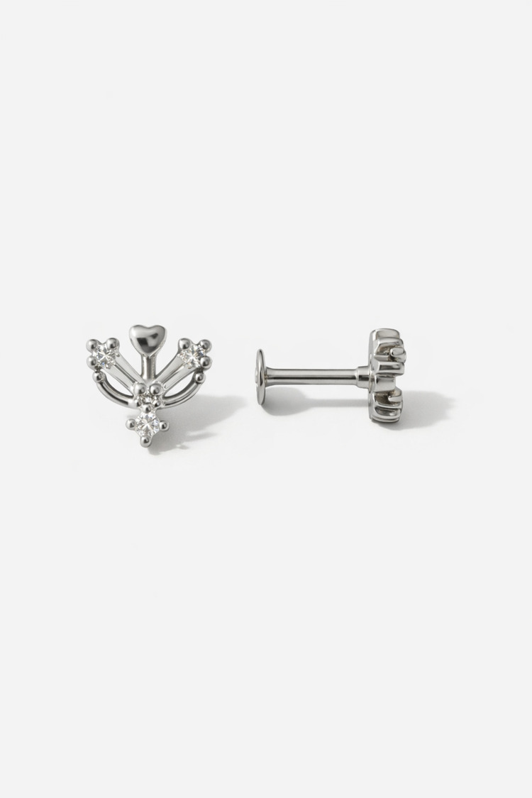 Çelik Tektaş Kalp Piercing