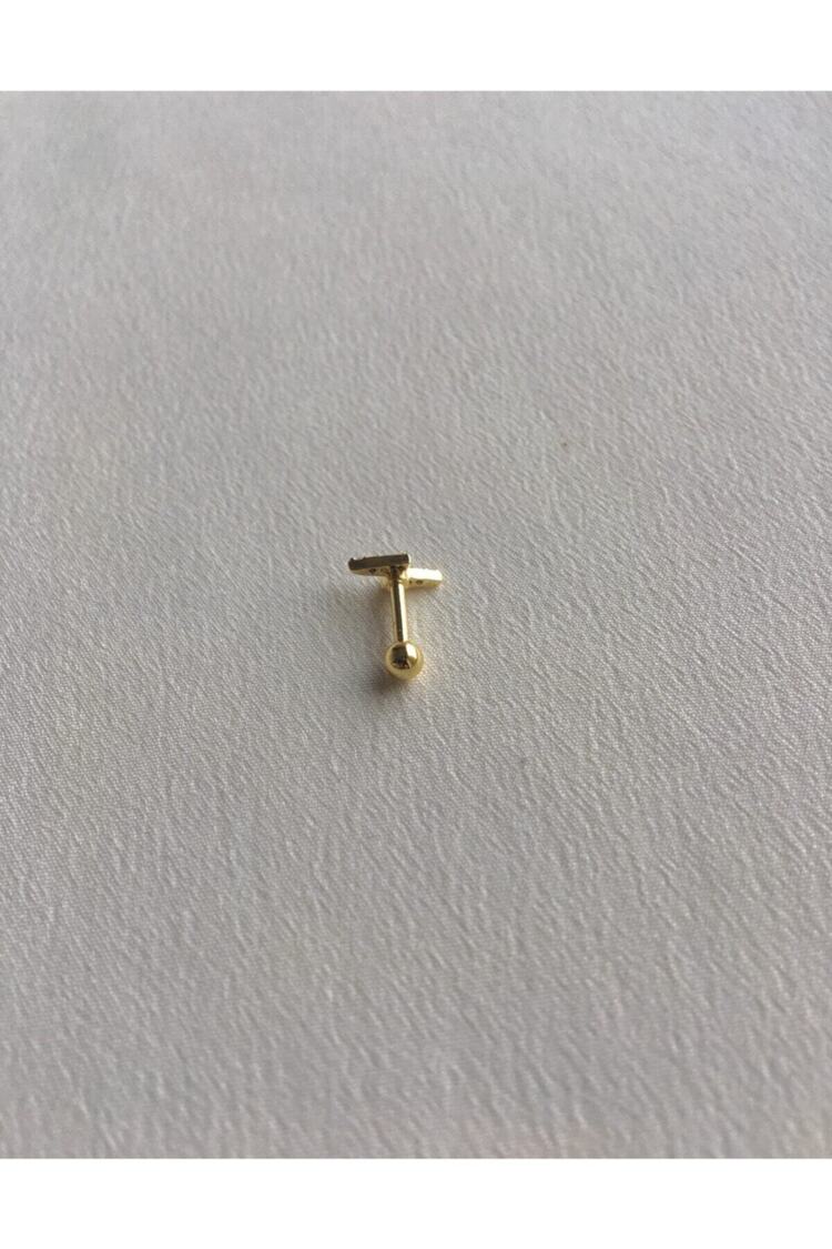 Gold Rengi Şimşek Tragus Piercing Cerrahi Çelik 6mm