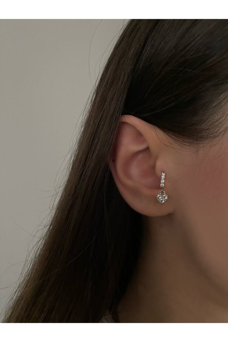 Kadın Sallantılı Kalp Halka Tragus Kıkırdak Piercing