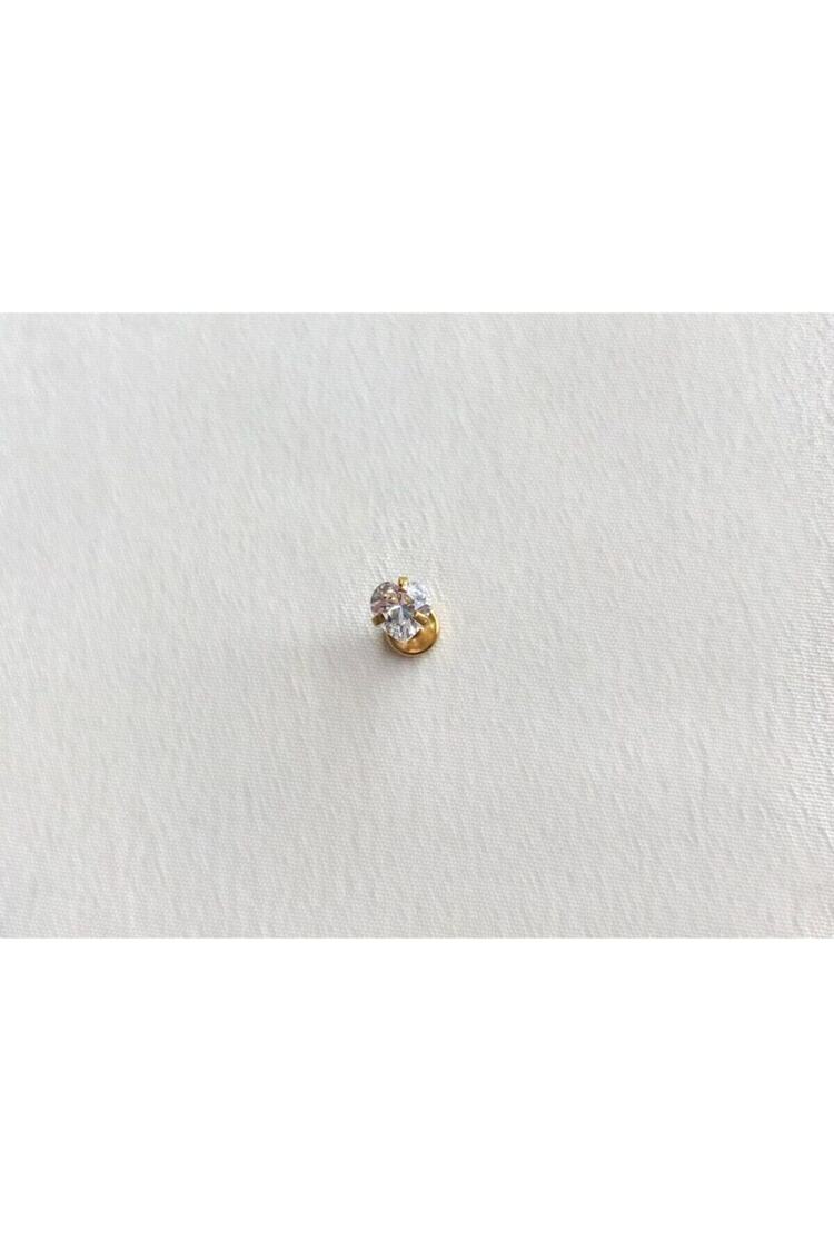 Cerrahi Çelik Gold Tek Taş Kalp Tragus , Kıkırdak , Piercing