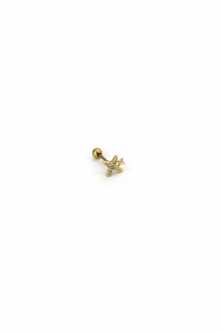 Kadın Gold Ikili Yıldız Tragus Kıkırdak Piercing