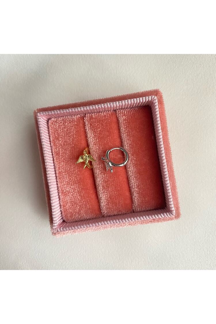 Kadın Sallantılı Kuş Detaylı Halka Tragus Piercing Kıkırdak