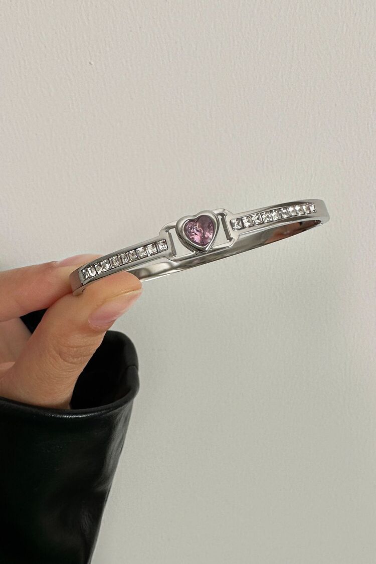 Pembe Kalpli Kelepçe Bileklik
