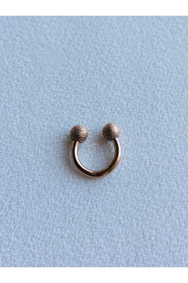 Cerrahi Çelik Kadın Rose Rengi Yarım Halka Hediyelik Tragus Kıkırdak Piercing