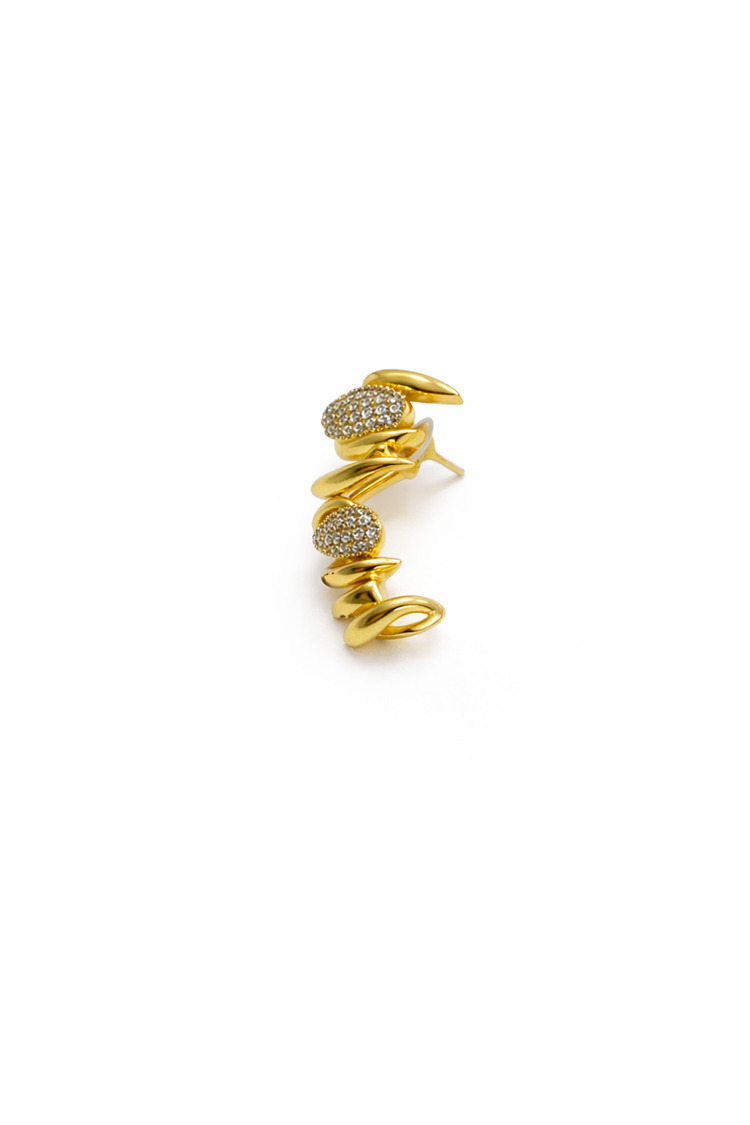 Bir Adet Sivri Model Çift Renk Kıkırdak Küpesi Earcuff