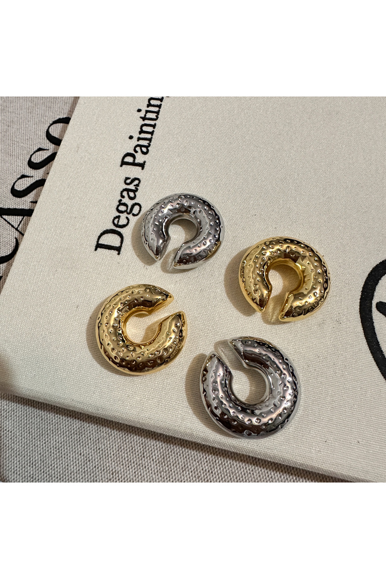 Çelik Dokulu Double Halka Kıkırdak Küpesi Earcuff