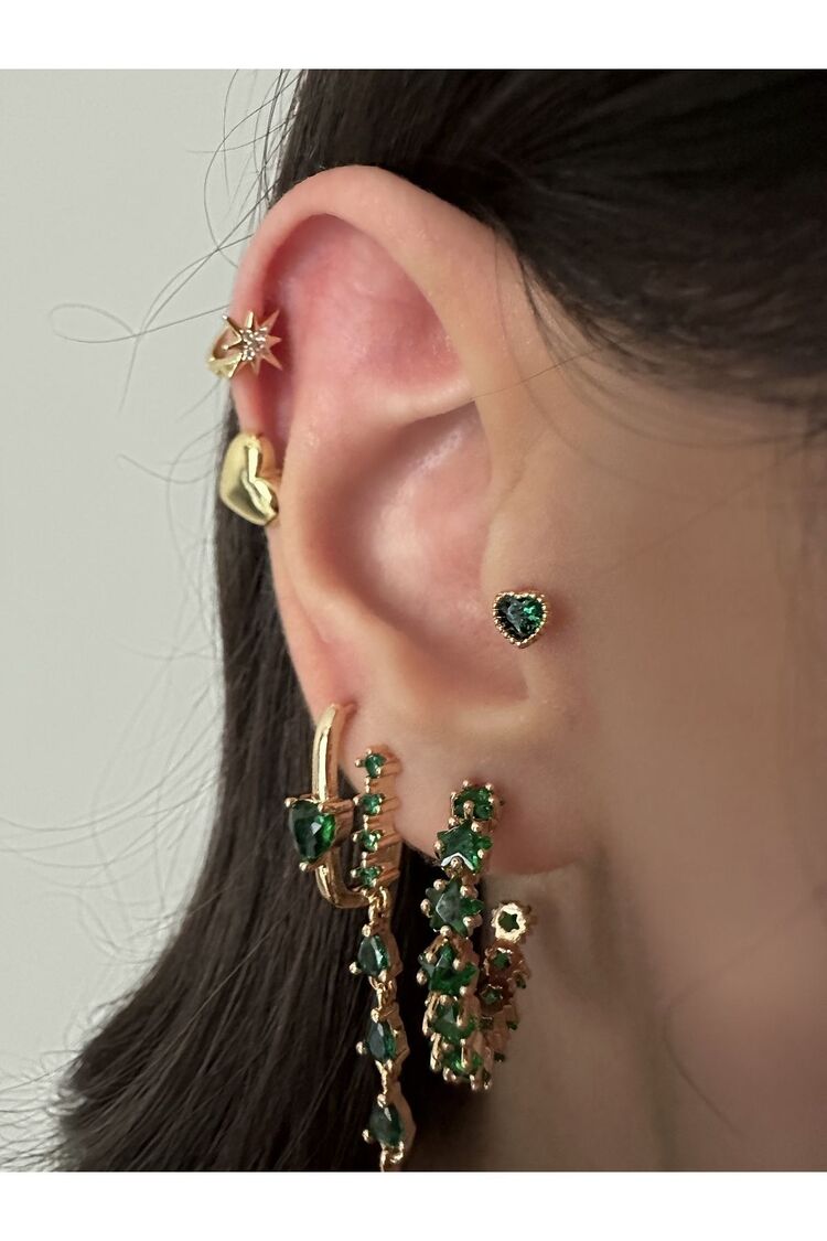Cerrahi Çelik Renkli Taşlı Tragus, Piercing