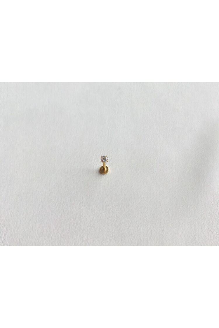 Cerrahi Çelik Gold Küçük Yuvarlak Tek Taş Piercing , Kıkırdak , Tragus