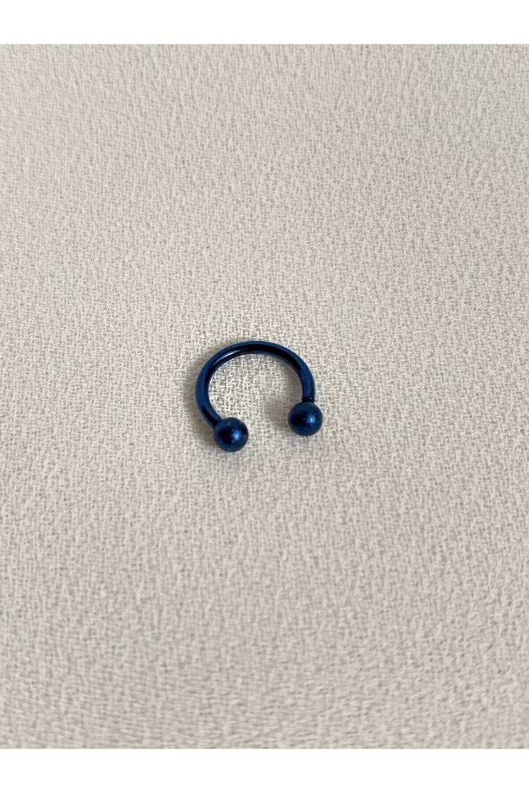 Kadın Mavi Rengi Yarım Halka Hediyelik Tragus Kıkırdak Piercing