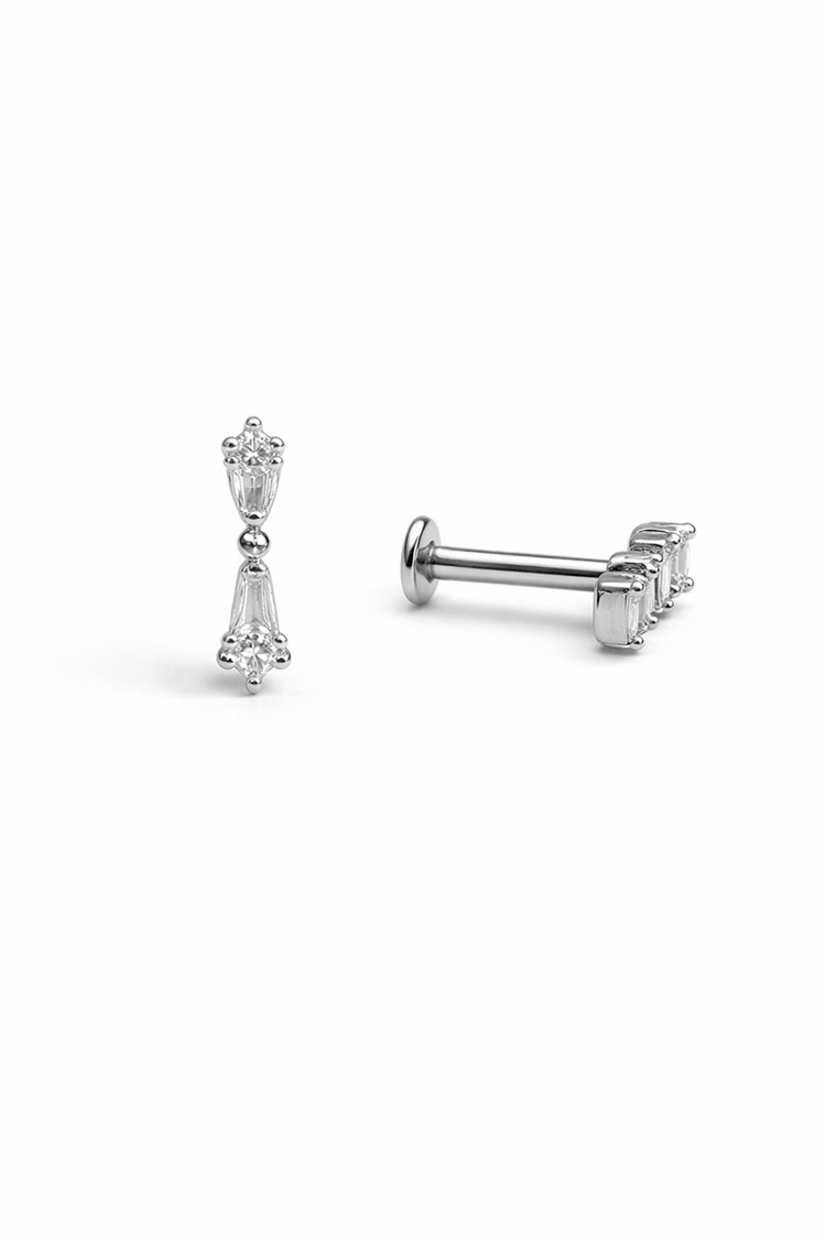 Çelik Taşlı Çubuk Piercing