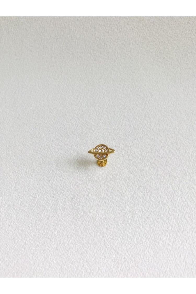 Cerrahi Çelik Kadın Gold Rengi Gezegen Tragus Kıkırdak Piercing 6mm