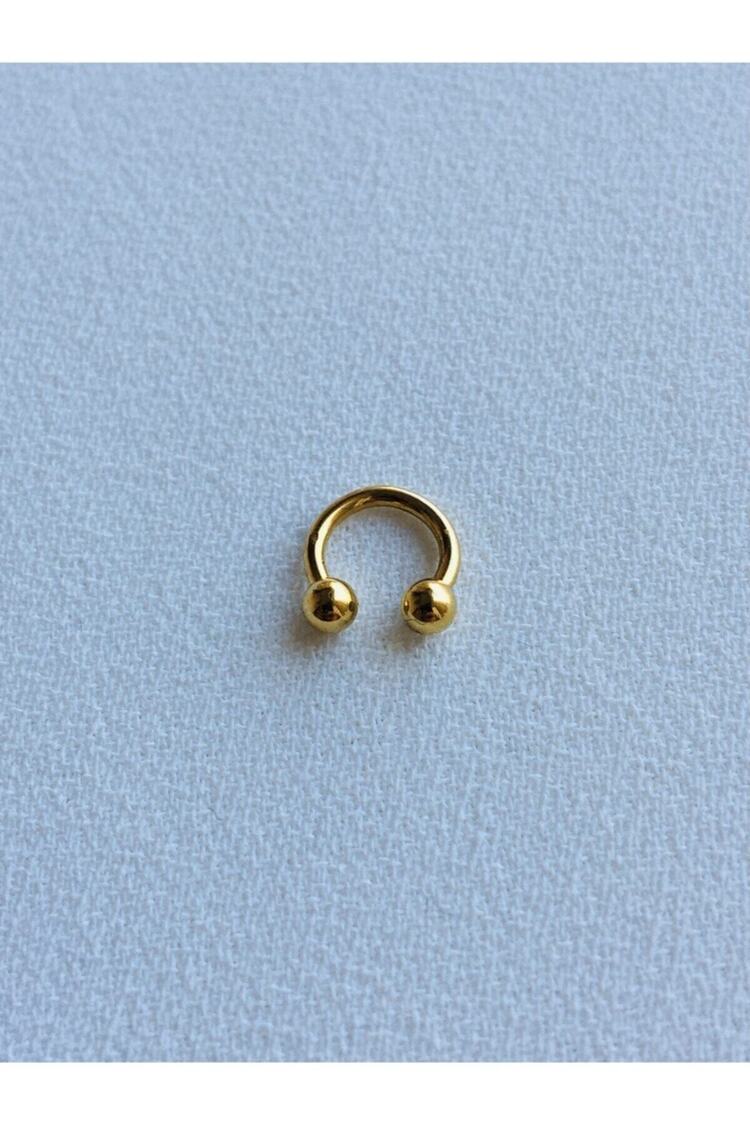 Cerrahi Çelik Kadın Gold Rengi Yarım Halka Hediyelik Tragus Kıkırdak Piercing