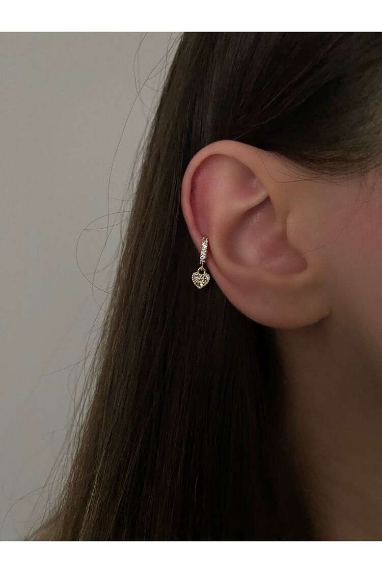 Kadın Sallantılı Kalp Halka Tragus Kıkırdak Piercing