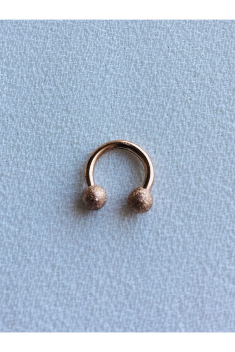 Cerrahi Çelik Kadın Rose Rengi Yarım Halka Hediyelik Tragus Kıkırdak Piercing