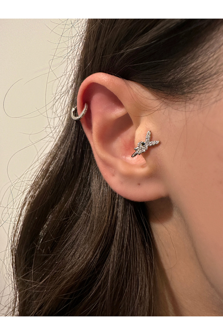 Çelik Delik Gerektirmeyen Sıkıştırmalı Piercing Tragus