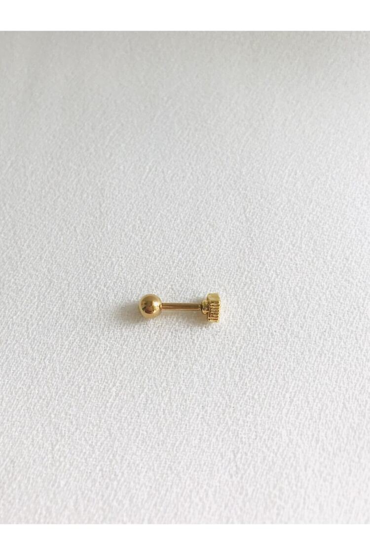 Kadın Gold Rengi Minimal Kalp Detaylı Tragus Kıkırdak Piercing 6mm