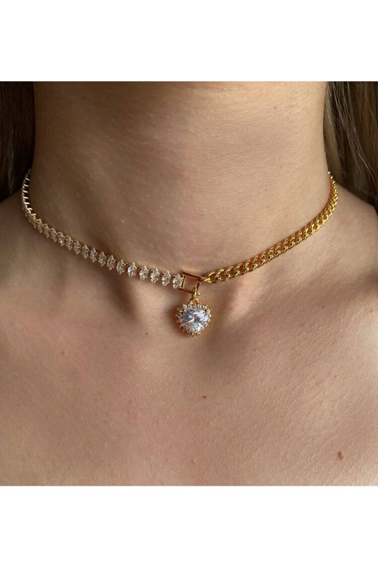 Kadın Gold Etha Love Choker Kolye