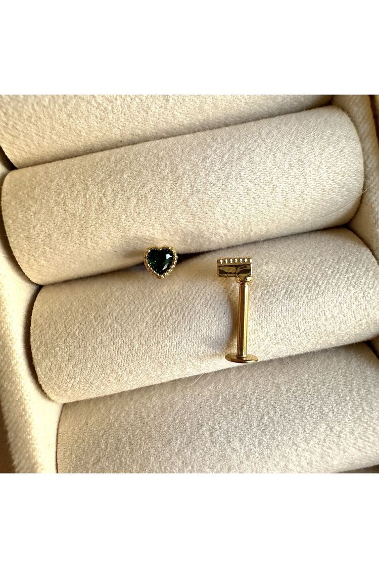 Cerrahi Çelik Renkli Taşlı Tragus, Piercing