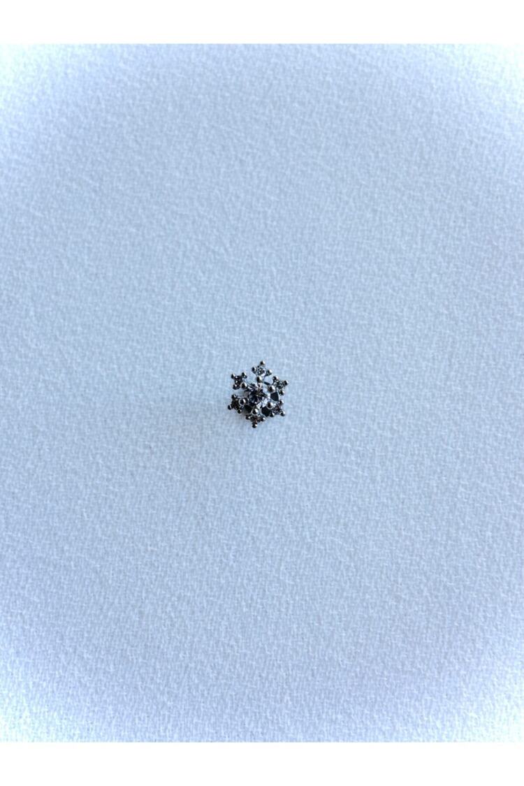 Cerrahi Çelik Kadın Silver Rengi Kar Tanesi Tragus Kıkırdak Piercing
