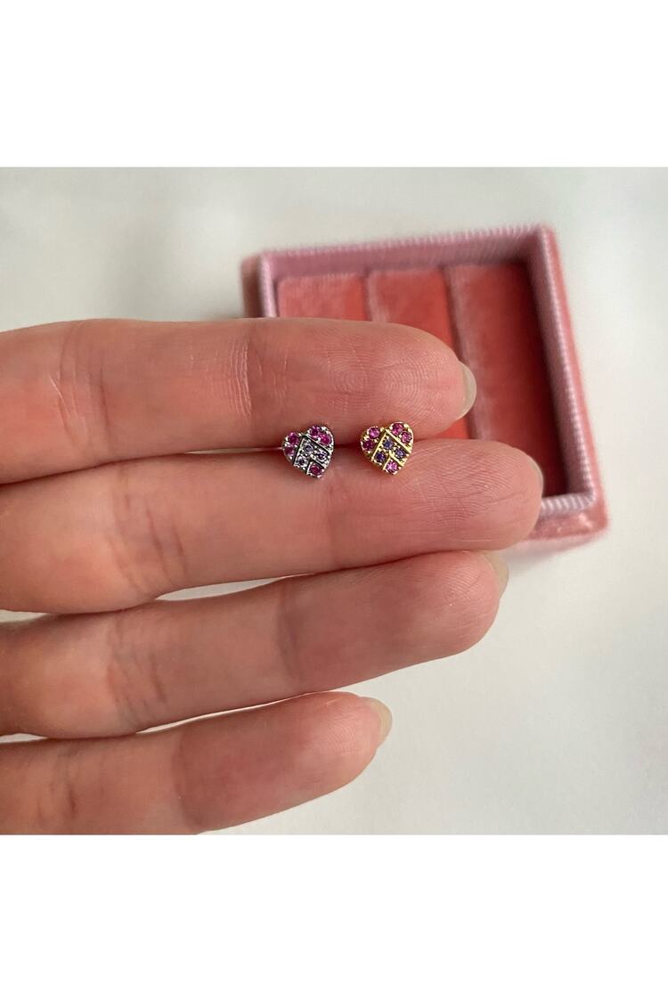 Gold Renkli Minimal Etnik Kalp Piercing Tragus