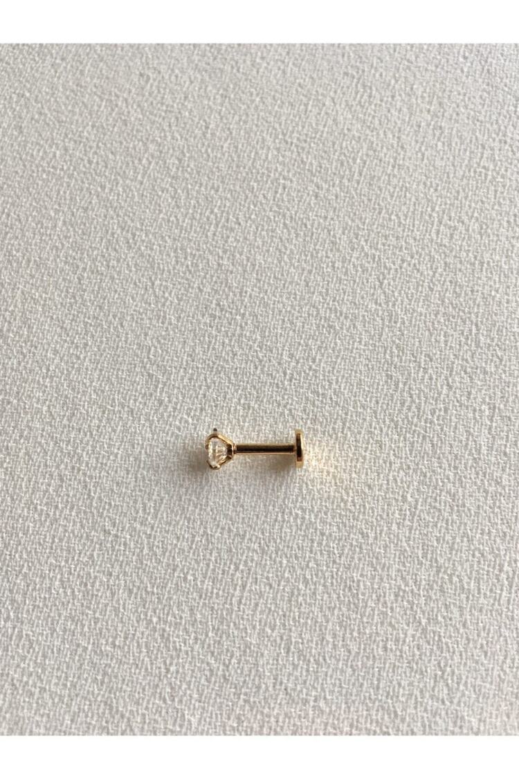 Cerrahi Çelik Gold Tek Taş Kalp Tragus , Kıkırdak , Piercing