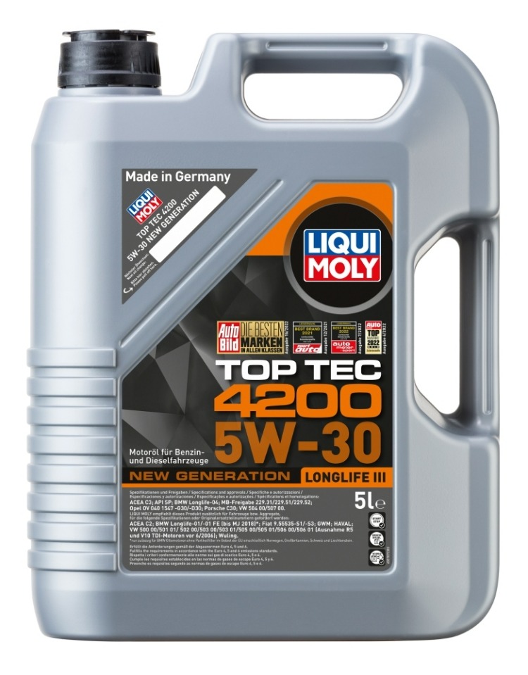 LIQUI MOLY 5W30 Motor Yağı Tam Sentetik TOP TEC 4200 5 Litre (8973)