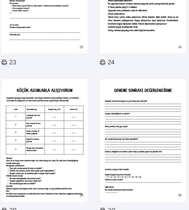 SINAV KAYGISI ETK. KİTAPÇIĞI (LİSE)