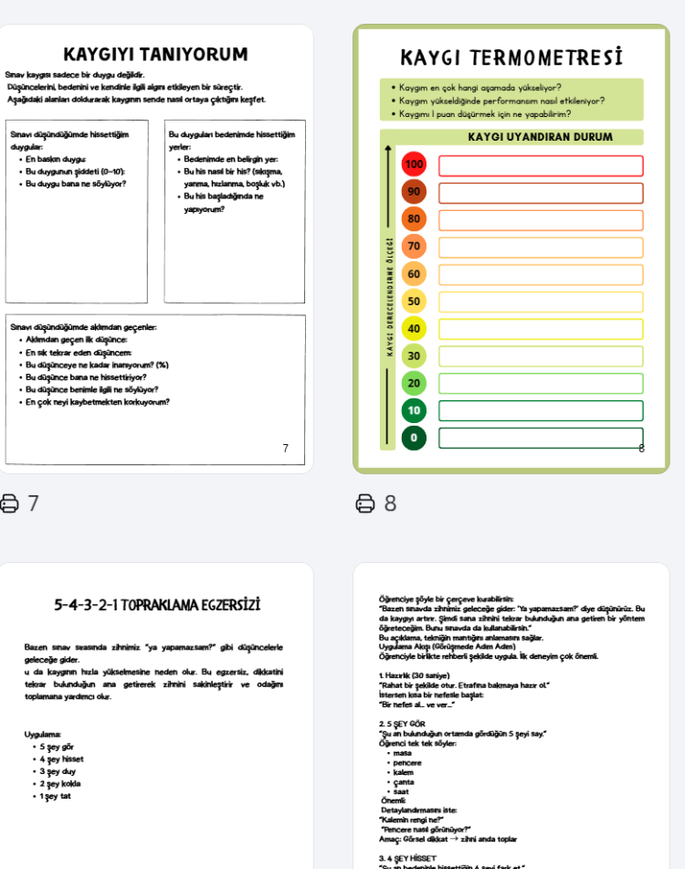 SINAV KAYGISI ETK. KİTAPÇIĞI (LİSE)