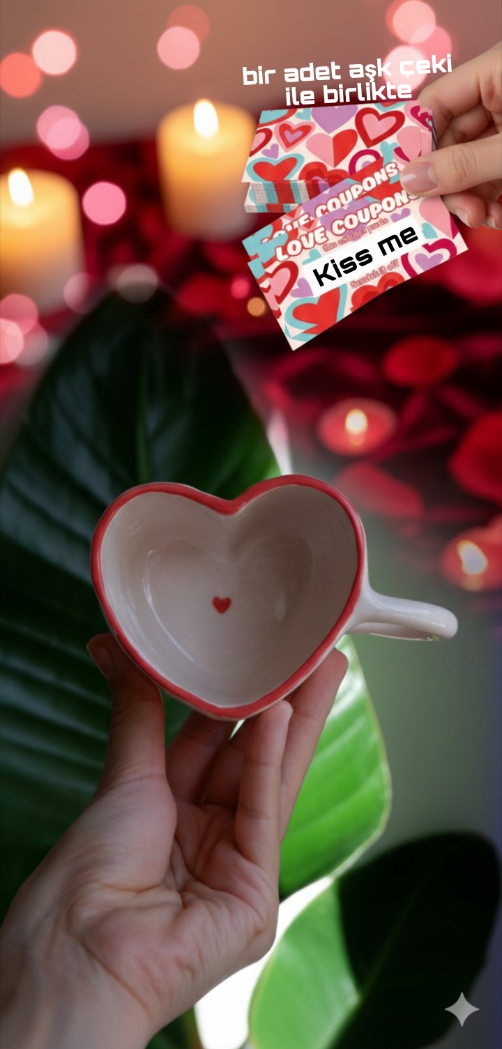 Kalpli Kırmızı Kupa ❤️ Love Coupon