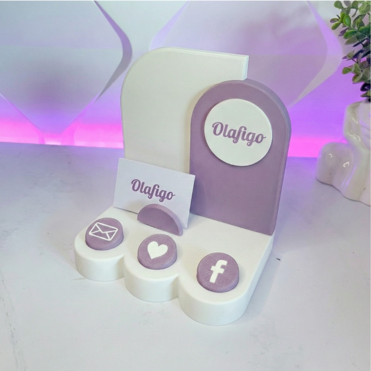 Kişiselleştirilebilir NFC Standı - Kartvizit Bölmeli ve Logolu Akıllı Masaüstü Paneli