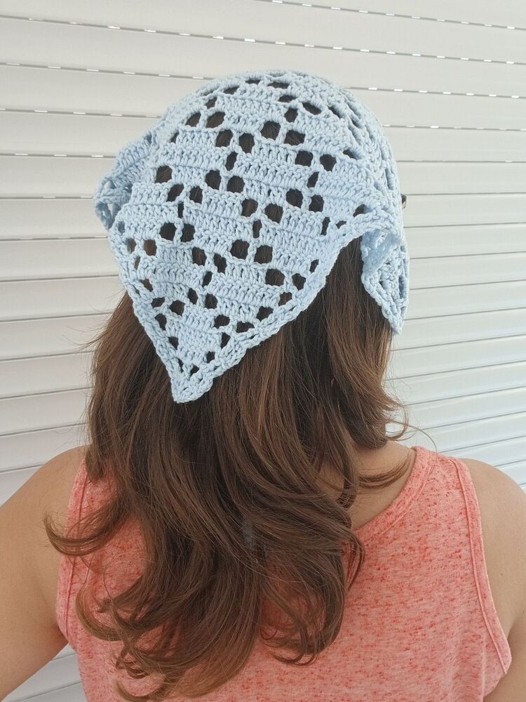 Örgü bandana - mavi
