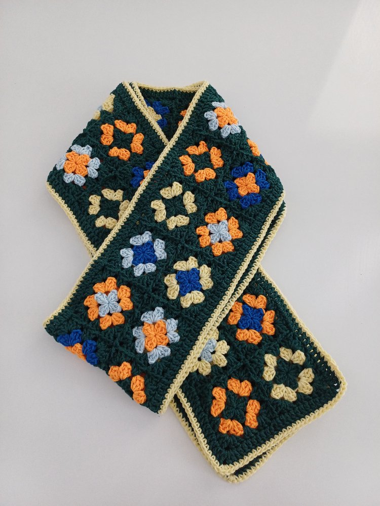 motifli atkı - yeşil