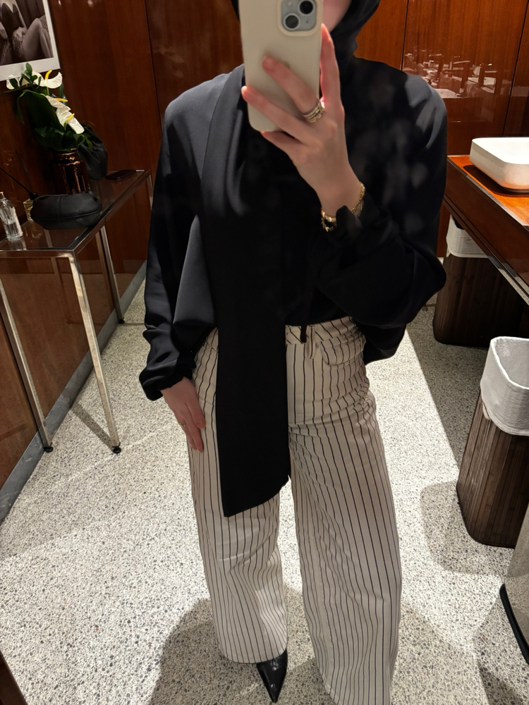 Elegant dökümlü krep bluz